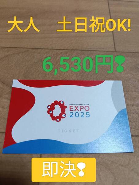 EXPO2025 大阪 関西 万博 入場チケット 電子チケット 大人 一日券 1日券 土日祝ok
