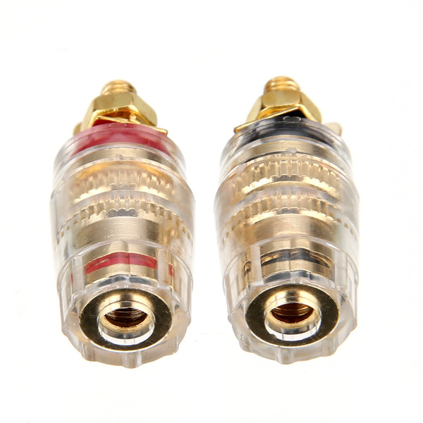 バナナプラグ 対応 スピーカーターミナル バインディング ポスト 端子 直径14mm 赤 黒 40個セット:赤×20 黒×20