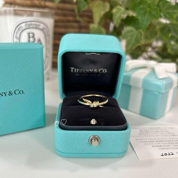 送料無料 ティファニー ノットリング 18K イエローゴールド 11号 現行販売品 リボン TIFFANY&Co.