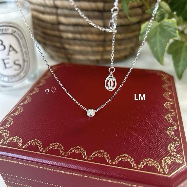 送料無料 カルティエ ダムールLMネックレス ダイヤモンド 18K WG ディアマンレジェ 現行販売品 Cartier