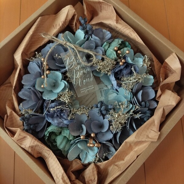 NATURAL WREATH フラワーリース約25cm 新品未使用品