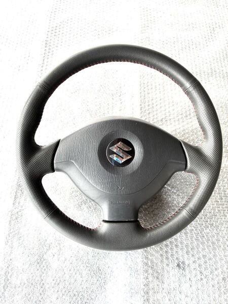 スズキジムニーJB23W 純正本革ステアリング 【美品】
