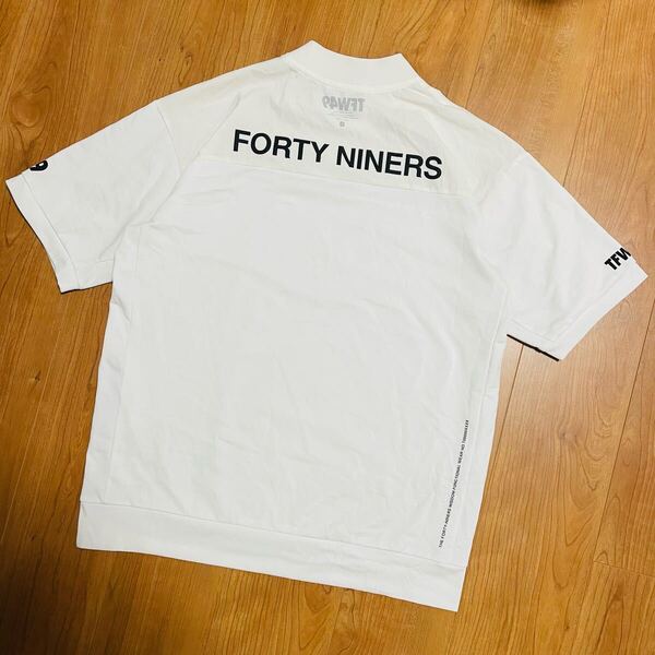 TFW49 モックネック Tシャツ ホワイト M サイドジップ ゴルフ junhashimoto