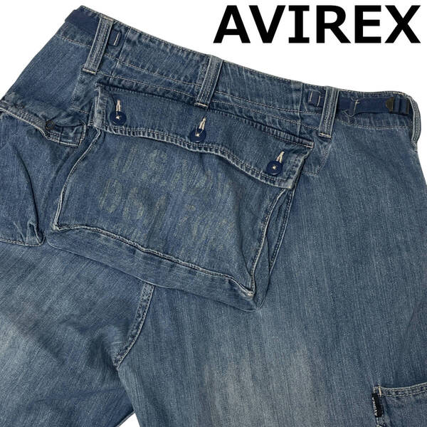 AVIREX アヴィレックス エアロ ぺインター パンツ siz.L (約85cm W33相当) 6136036 ヴィンテージ加工 6ポケット 上野商会 デニム パンツ