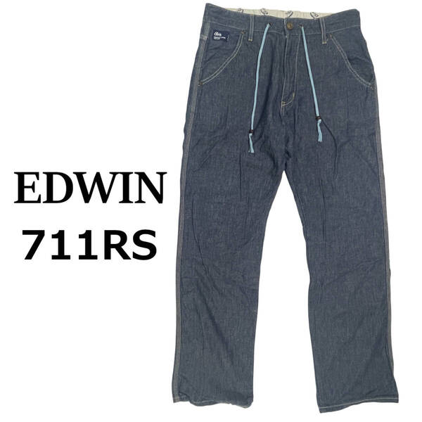 EDWIN エドウィン 711RS Mサイズ (約82cmW32相当) 麻混 イージーパンツ メンズ