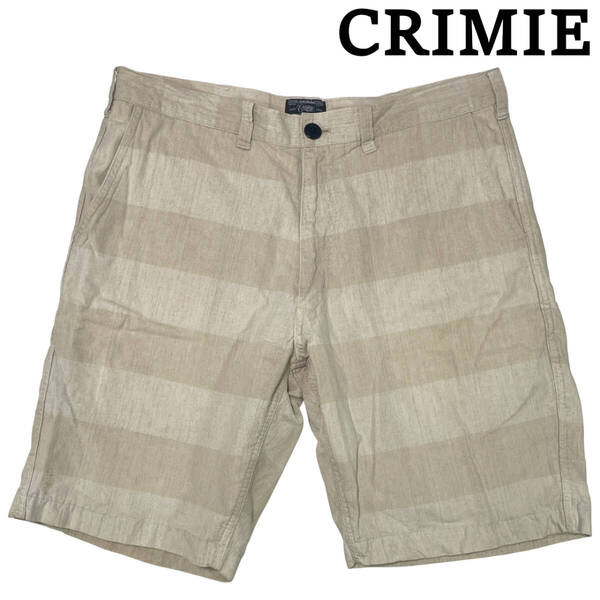 THE CRIMIE クライミー ショート パンツ W34 (約89cm) ボーダー柄 メタルプレート コットン ハーフパンツ メンズ