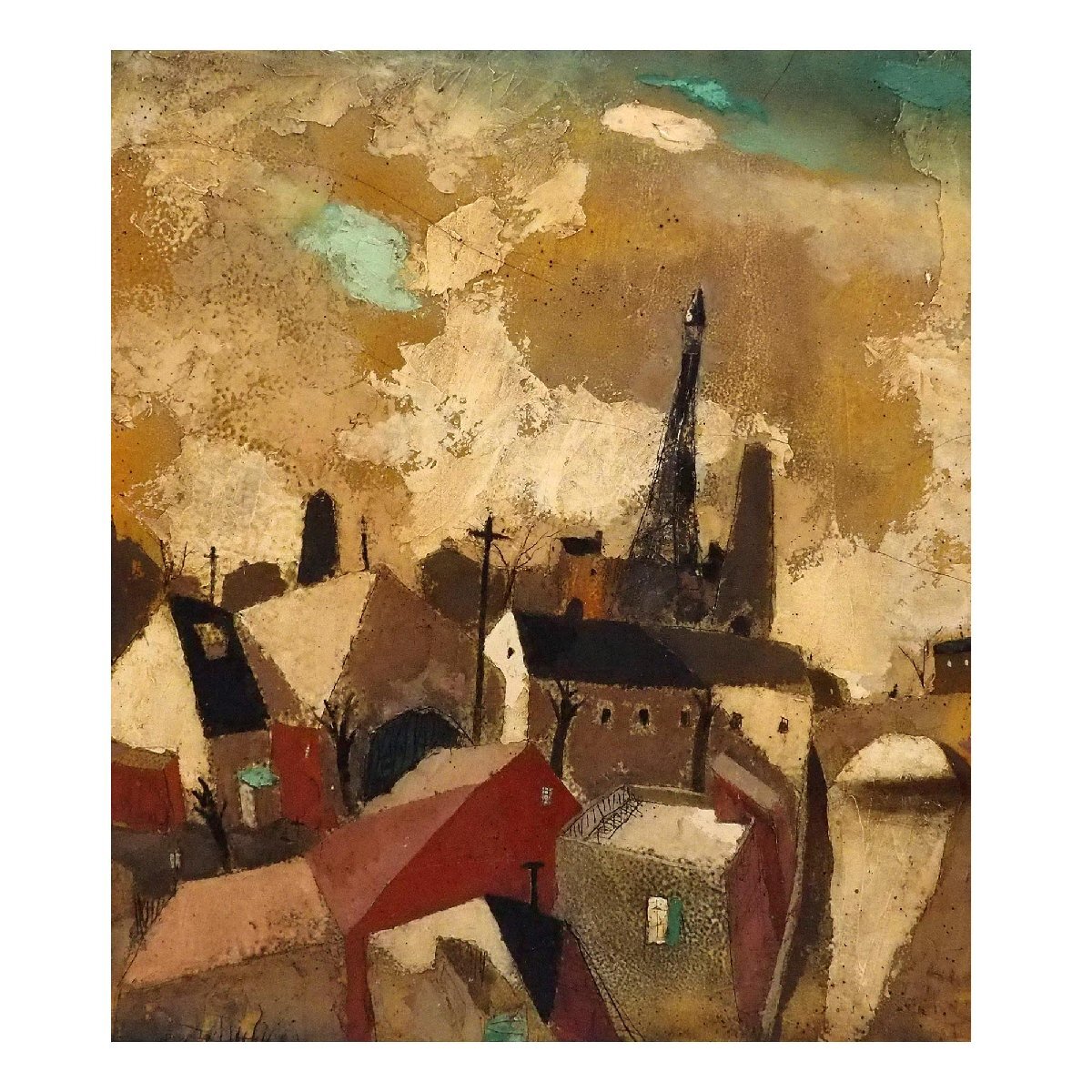 油彩肉筆 大正~昭和レトロ風景画 美術品・アンティーク - 絵画