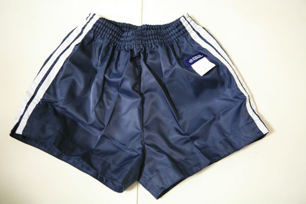 体操服★スクールユニ ナイロン短パン 濃紺×白二本線 M 新品未使用即決!