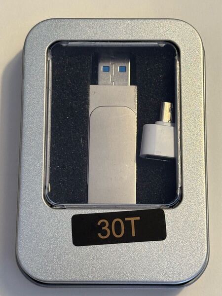 USBメモリ 30TB 大容量 USB3.1 高速 Type-C タイプC マイクロUSB iPhone Android バックアップ データ保存 データ転送