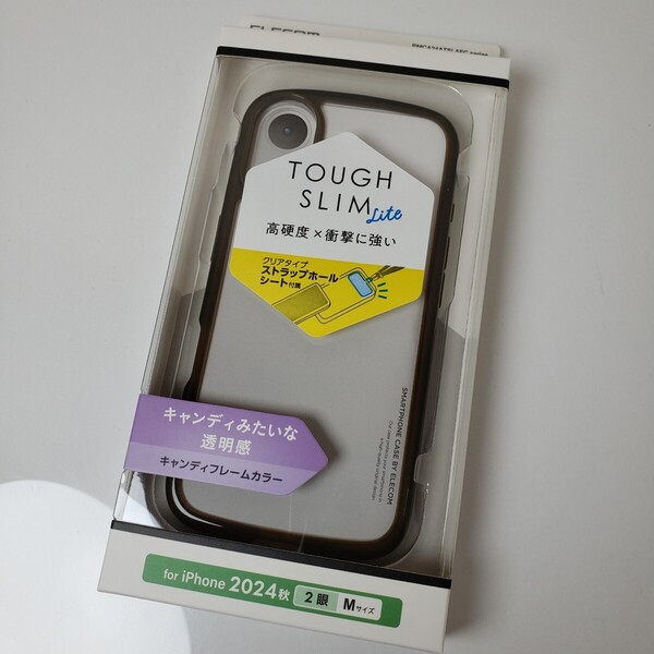 iPhone16 耐衝撃ハイブリッドケース クリアブラウン 1391