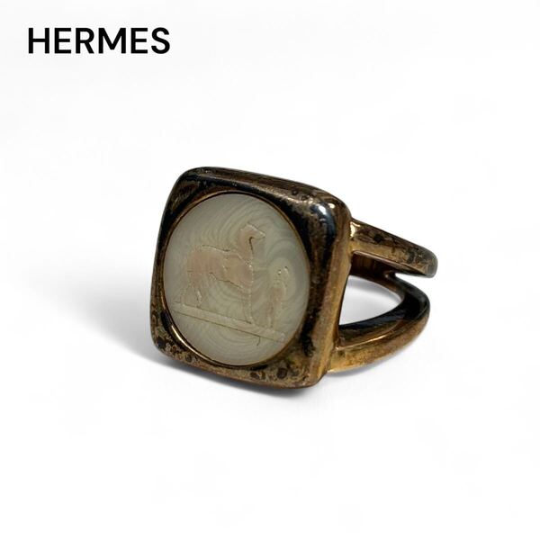 HERMES エルメス コロゾ 馬 ヴィンテージ リング 52