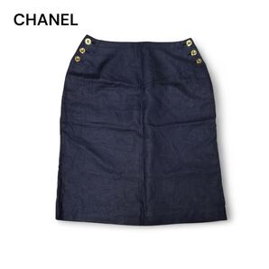 CHANEL シャネル ゴールドボタン スカート 36