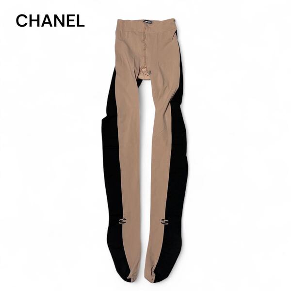 CHANEL シャネル ココマーク ストッキング バイカラー タイツ M