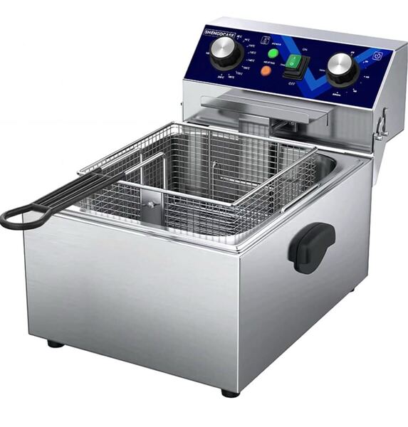 新品☆電気フライヤー 10L 卓上フライヤー 揚げ物器 ミニフライヤー 揚げ物 温度調節80℃-200℃ 家庭用フライヤー