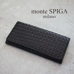 monte SPIGA-モンテスピガ◎ 牛革 本革 長財布 小銭入れ付き 財布 メンズ ダークブラウン BR