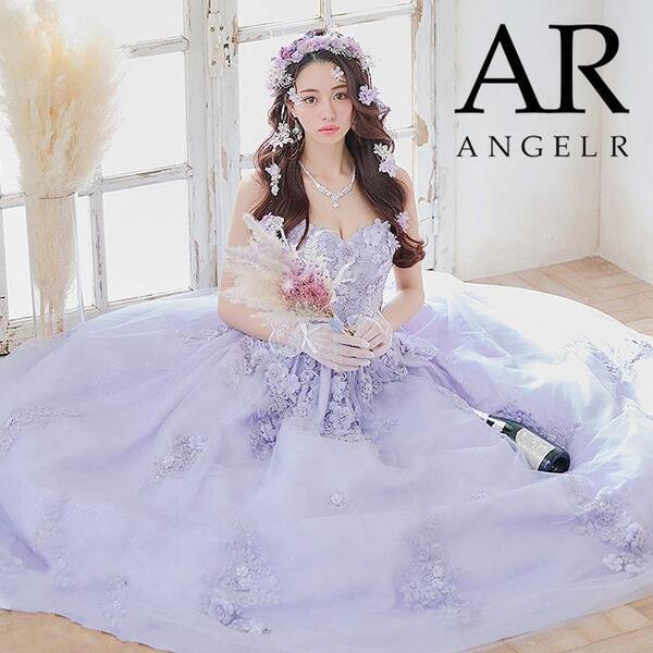 AngelR エンジェルアール フラワーパールビジューラメレースウェディングドレス ロングドレス バースデー イベント キャバドレス