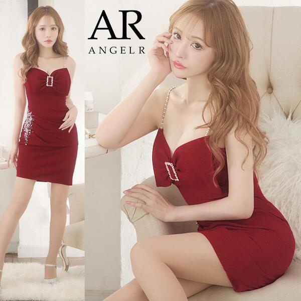 AngelR エンジェルアール ビッグリボンバックルビジュータックタイトミニドレス レッド