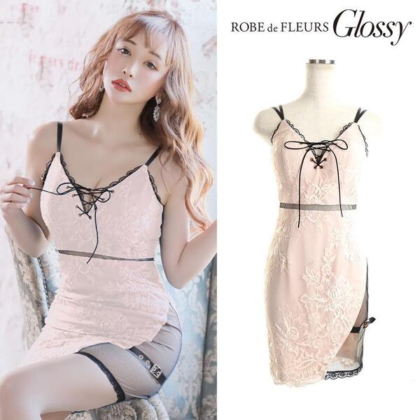 ROBE de FLEURS Glossy ローブドフルールグロッシー バストレースアップ×タイトミニドレス