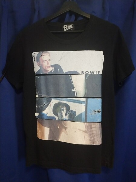 L The Man Who Fell to Earth デヴィッド・ボウイ Tシャツ ダメージ加工 ロックTシャツ ムービーTシャツ 古着 DAVID BOWIE ボウイ