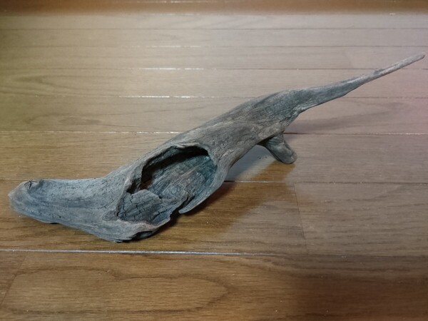 ☆天然流木 水槽 1点物 アクアリウム オブジェ アート 33.5×8.5×6.5cm 大和川 河口 爬虫類 めだか 魚 トカゲ ヘビ 老木