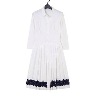 Платье-рубашка из стрейчевой ткани с бисером от PRADA Prada*.