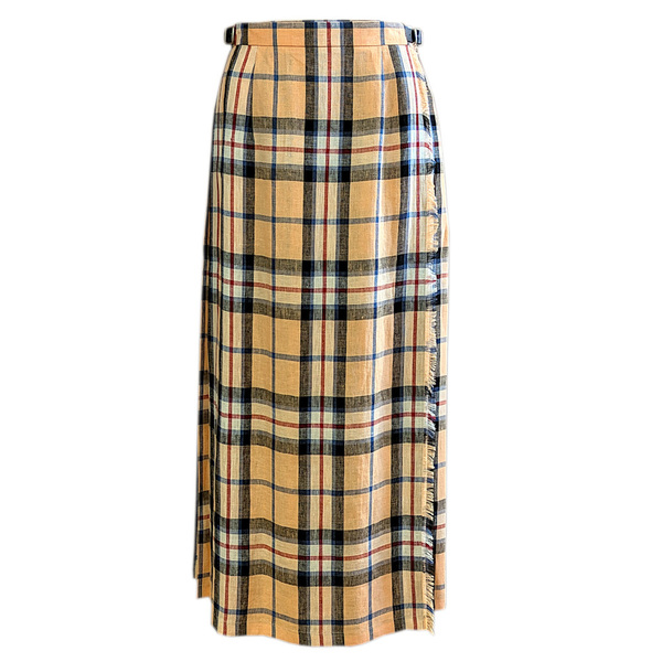 【新品】オニールオブダブリン Oneil of Dublin クラシックロングキルトラップスカート 麻100% 102-83 カラー:LEMBRL サイズ:10