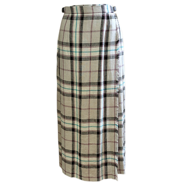 【新品】オニールオブダブリン Oneil of Dublin クラシックロングキルトラップスカート 麻100% 102-83 カラー:MULKRL サイズ:8