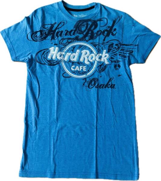 【送料無料】【即決】Hard Rock Cafe OSAKA Tシャツ Sサイズ ブルー 刺繍ロゴ ユニセックス 古着 ネコポス発送/240738