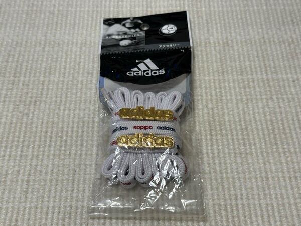 新品 未使用 アディダス adidas 靴紐 ひも シューレース ホワイト 白 濃紺 赤 ロゴ 120cm スーパースター スタンスミス 金 デュブレ