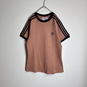 ワッフル生地アディダス リンガーTシャツ ピンクブラウン 24年製 XLサイズ adidas 大きいサイズ 近年モデル ウォッシャブル