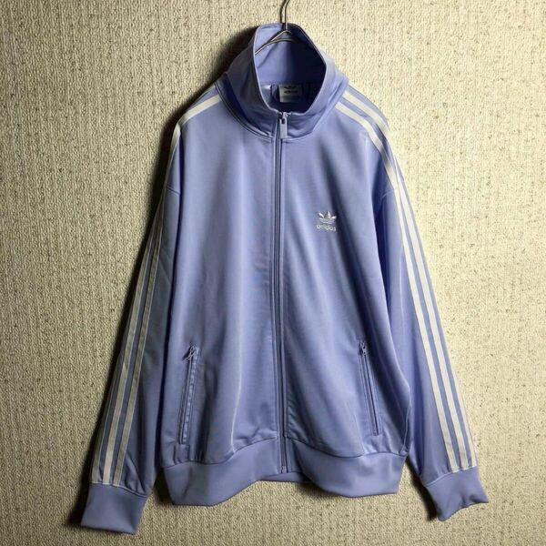 希少カラーアディダス ジャージ ファイヤーバード 紫 24AW y2k Lサイズ トラックジャケット ラベンダー パープル