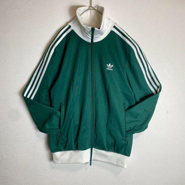【入手困難】adidasジャージ ベッケンバウアー好配色 グリーンホワイト XLサイズ アディダス トラックジャケット 緑 白