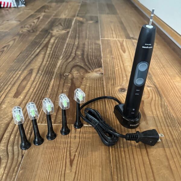 Philips Sonicare 電動歯ブラシ 本体 ブラック 変えブラシ5本付