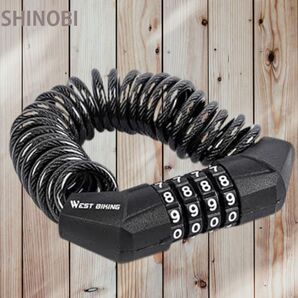 自転車ロック 自転車ケーブルロック ワイヤーロック 4桁ダイヤル式 カギ不要 軽量 携帯便利 ロードバイク/ヘルメット/サドルロック