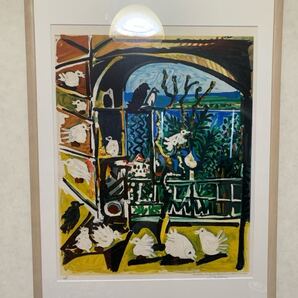 ピカソ リトグラフ 証明書つき 鳩