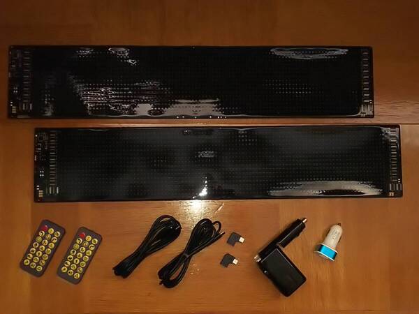 大型 60cm×12cm 2枚 同期OK デビルアイ 悪魔の目 ピクセル LED ディスプレイ 電光掲示板 流れる文字 看板 5V 12V 24V デコトラ スマホ操作