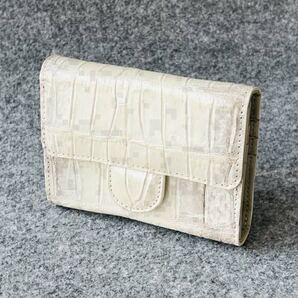 【ヒマラヤクロコ】超特価 クロコダイル 高級ワニ革 三つ折り財布 ☆新品☆ 男女兼用 人気モデル