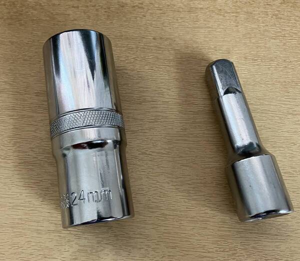 訳あり品 激安 24mm六角ディープソケット&エクステンションバー 差込角:12.7 自動車整備