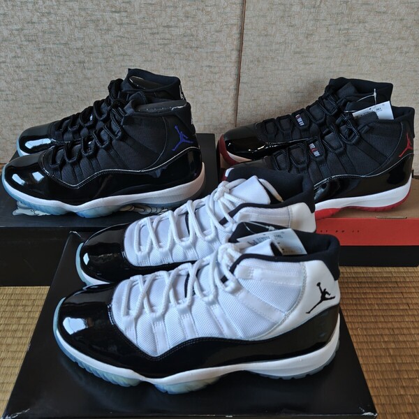 レア品 未使用品 ナイキ エアジョーダン11 AIR JORDAN 11 3足セット スペースジャム コンコルド ブレッド 29cm US11 16年18年19年モデル