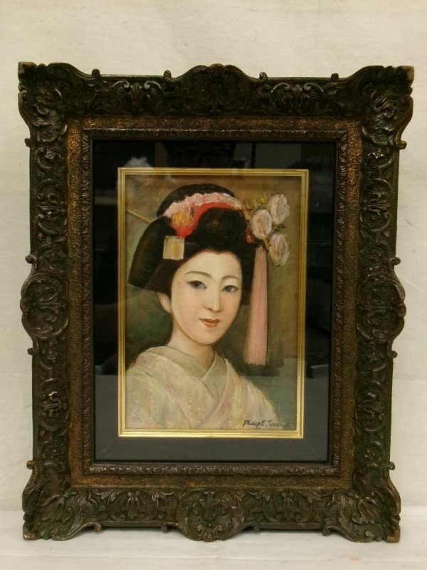 油彩 人物画 サイン入り Yahoo!オークション - 1円～【真作】宮永岳彦 麗 油彩画 サイン