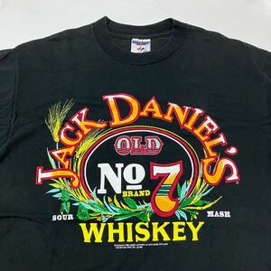 ジャック・ダニエル Tシャツ Mサイズ ★ JACK DANIEL’S WHISKEY Made in USA JERZEES T-shirts ノベルティ 古着 USA製 アメリカ製