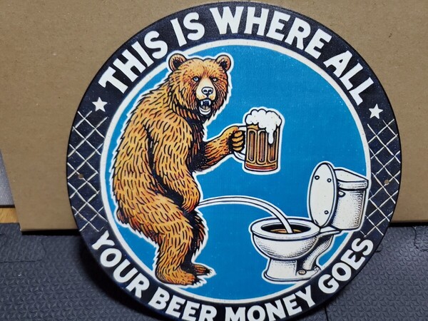 全てのビールのお金がここに使われる│お酒レトロブリキ看板│メタルサイン│アメリカン海外雑貨│ガレージ、店舗、飲食店│インポート品