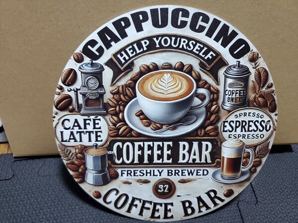 1点のみ│コーヒーショップ│チルアウト│レトロブリキ看板│メタルサイン│アメリカン海外雑貨│ガレージ、店舗、飲食店│インポート品