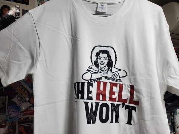 新品│THE HELL.I WON'T│やらないよ!スラング│輸入Tシャツ│海外インポート品│サイズL│ホワイト│白│HIPHOP│ストリート│