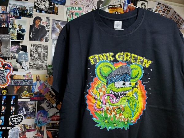 新品│ラットフィンク│420フィンクグリーン│輸入Tシャツ│海外インポート品│サイズL│ブラック│黒│HIPHOP│ストリート│ギャングスタ