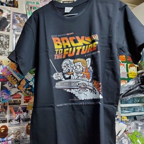 新品│映画バックトゥザフューチャー│輸入メンズTシャツ│海外インポート品│アジアンLサイズ│黒│ブラック│デロリアン、ドク
