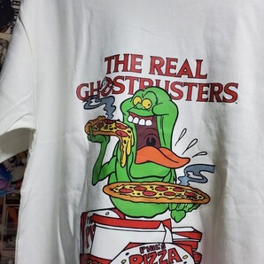 早い者勝ちセール価格│新品│映画ゴーストバスターズ│ピザ×スライマーTシャツ│Lサイズ│白│ストリート│HIPHOP│海外インポート品