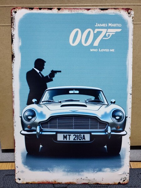 1点のみ│007│ジェームズボンド│映画レトロブリキ看板│メタルサイン│アメリカン海外雑貨│ガレージ、店舗│インポート品