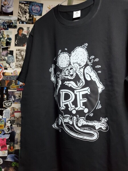 新品│ラットフィンク│輸入Tシャツ│海外インポート品│サイズL│ブラック│黒│HIPHOP│ストリート│車、カスタムカーガレージ