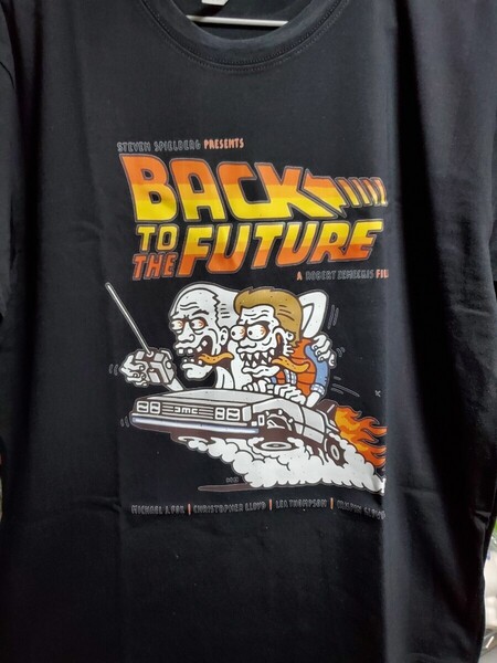再販│早い者勝ちセール!新品│映画バックトゥザフューチャー│輸入メンズTシャツ│海外インポート品│アジアンLサイズ│黒│デロリアン
